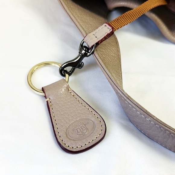 DOONEY & BOURKE Pebbled Leather Gray Logo Lock Sac Size 12”x12.5”x5” - Picture 7 of 12